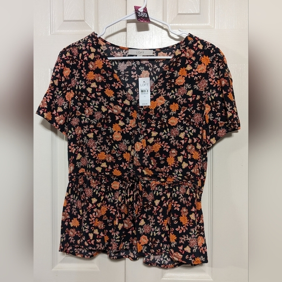 5/$25 Loft Floral Wrap Blouse - Picture 4 of 4
